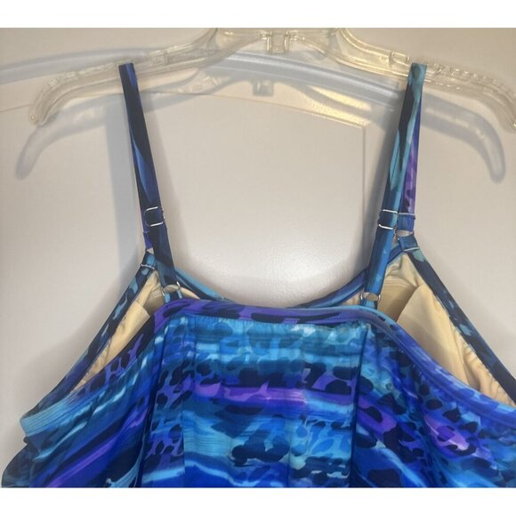 TrimShaper Women’s  Farrah Bengal One Piece Romper Swimsuit Sz 20W - Picture 4 of 12